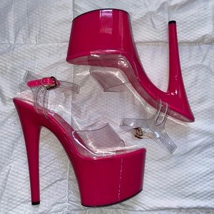 Platform Pink Clear Heels
